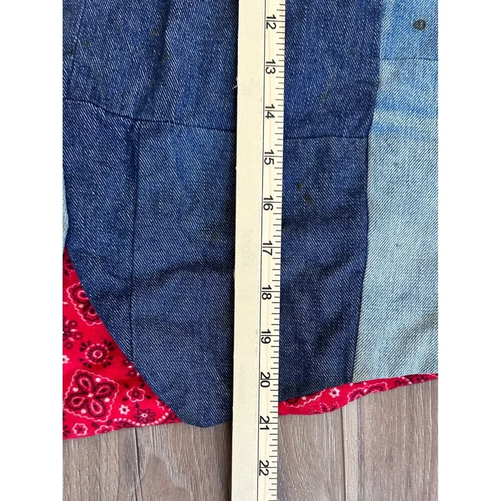 Upcycled Vintage Levis Orange Tab Denim Patchwork Vest Unisex Streetwear Grunge